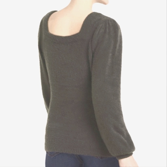 Feather Yarn Square Neck Pullover - Picture 2 of 6